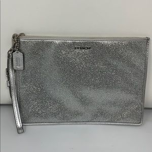 Coach Silver Glitter Wristlet